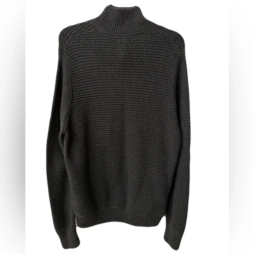 NEW Levis Mens Size XL Long Gray Wool Blend Military Button Mock Ribbed Sweater
